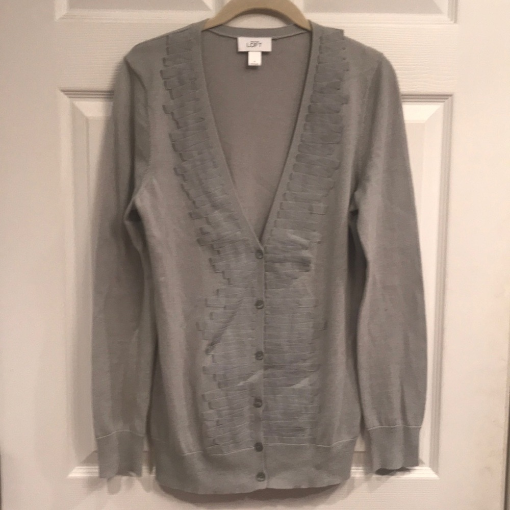 LOFT size M gray cardigan sweater- brand new
